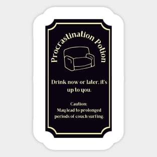 Potion Label: Procrastination Potion, Halloween Sticker